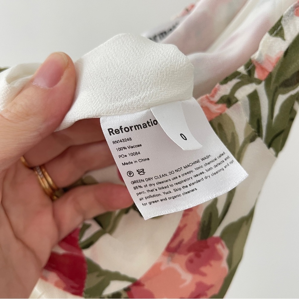 Reformation Nikita Étienne Pink and Green Floral Maxi Dress Size 0 - Picture 7 of 7